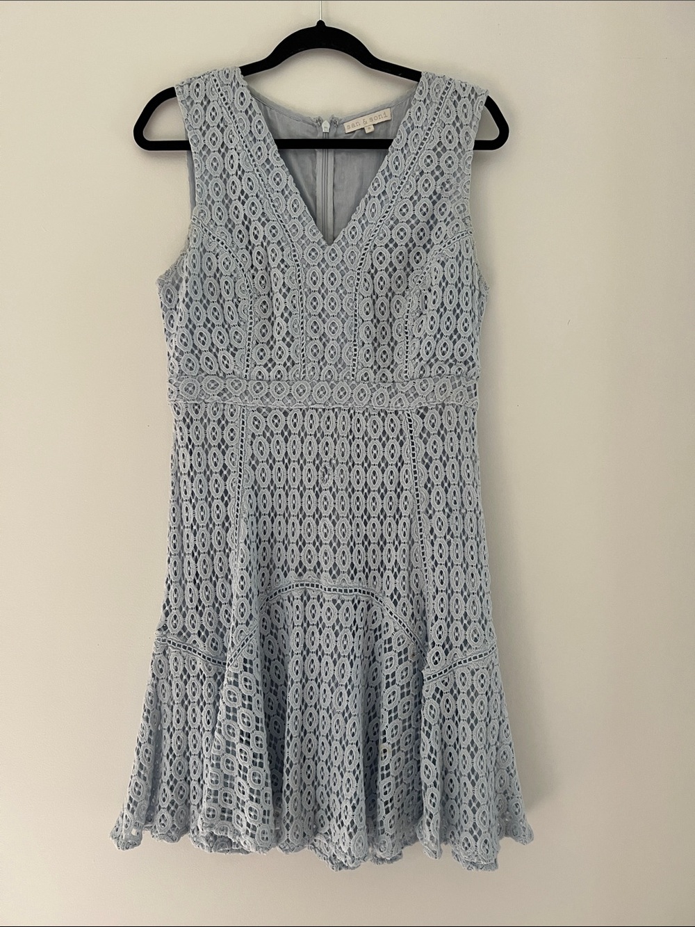 Anthropologie San&Soni baby blue sleeveless cocktail dress